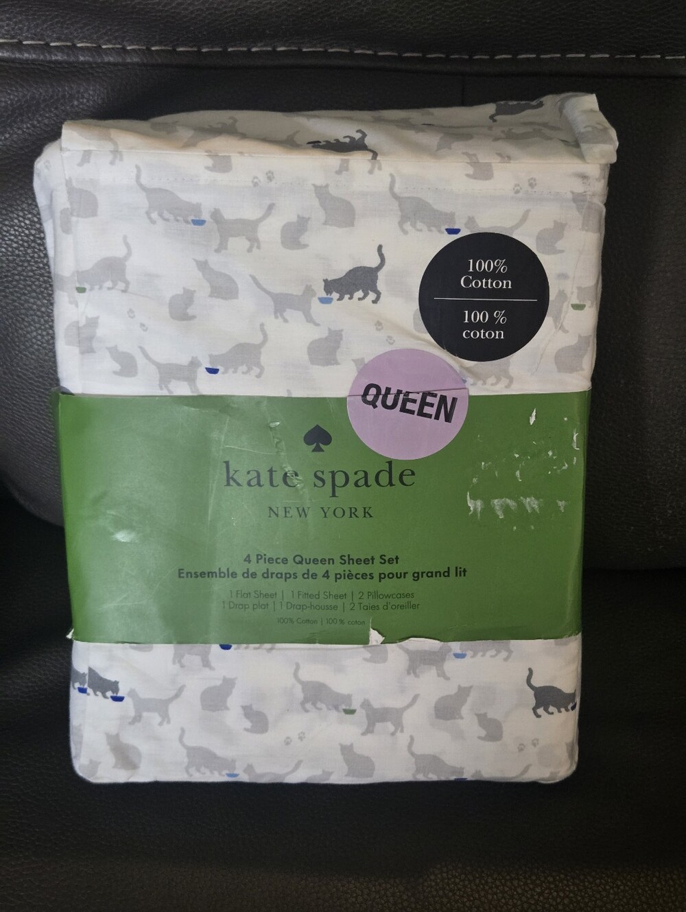 Kate Spade Cats Sheet Set - Queen